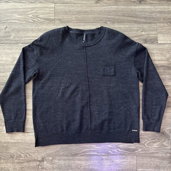 Saint James Mademoiselle Sweater Womens L 96% Wool Black Silver Pullover France - Picture 1 of 16